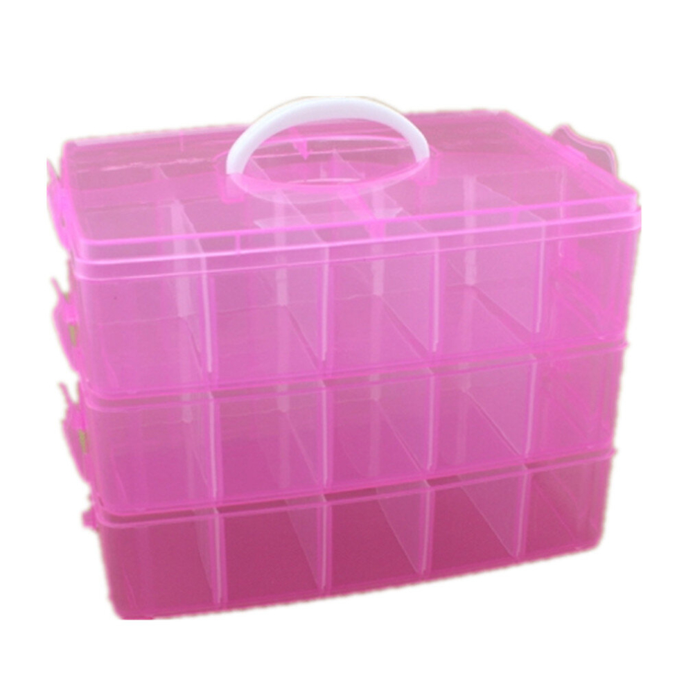 Three Plastic Storage Box (Colour: Pink)-image-OPC-PD9V6DY-NEW