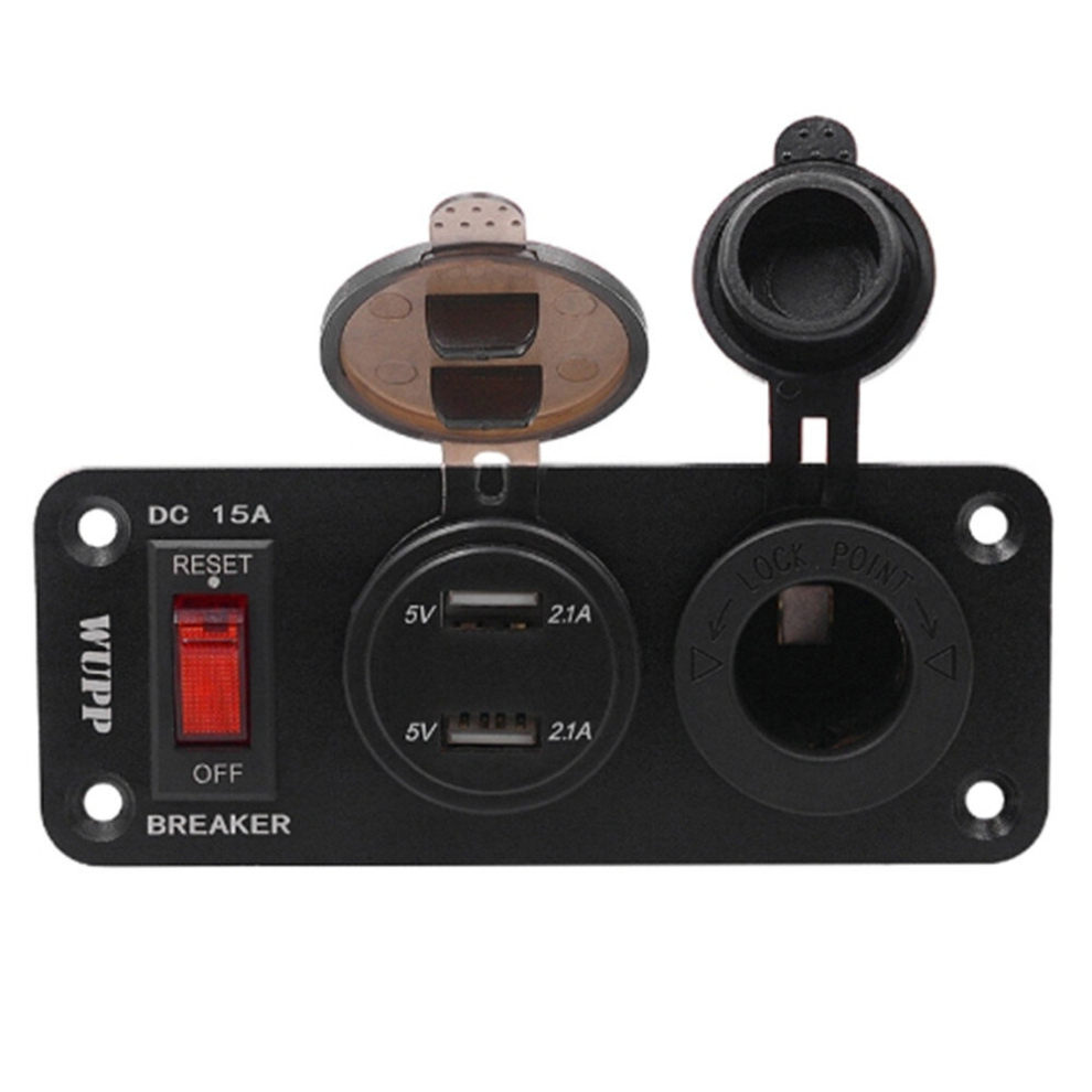 Zh-846A1 Multi-Function Combination Switch Panel Voltmeter + Cigarette Lighter Socket + Central Console Power Off Switch For Car Rv Marine Boat 6913664849271