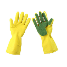 2 Pairs Creative Home Washing Cleaning Gloves Garden Kitchen Dish Sponge Fingers Rubber Household Cleaning Gloves