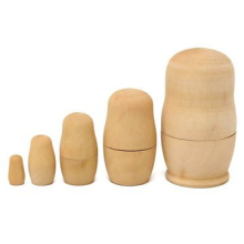 2SET BRICOLAGE Blanc En Bois Matryoshka Poupée Poupées Gigognes Animal Poupée Russe Ensemble De Peinture