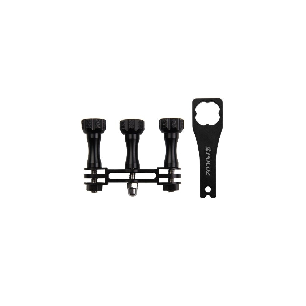 1Set Cnc Aluminum Multi-Functional Connection Mount With 3 Long Screws & Wrench For Gopro Hero8 / Max / Hero7, Dji Osmo Action Black 8881471560505