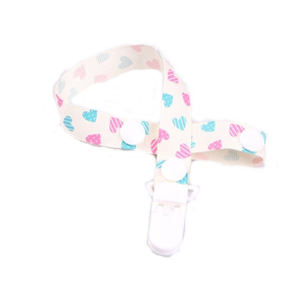 10 Pcs Baby Pacifier Clip Pacifier Chain Dummy Clip Nipple Holder For Nipples Children Pacifier Clips Teether Anti-Drop Rope(04 Love) Beige Dsport