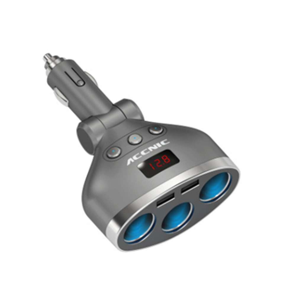 3 Multi-Functional Cigarette Socket Lighter Splitter With 2 Usb Ports 3.1A Phone Car Charger 766262007361