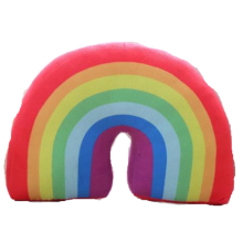 Rainbow Color U Shaped Pillow Traveling Head Support Neck Pillow(Red)