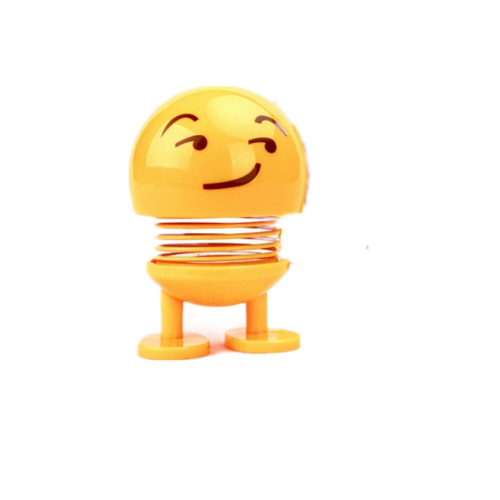 2Pcs Car Interior Simulation Shaking Head Toy Swinging Emoji Expression Decor Ornament