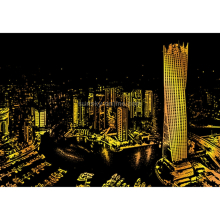 Bright City DIY Drawing Picture Wall Painting Scratch Card Golden Night View Paint Arts Paper Hand Painted Home Decoration Creative Handmade Gifts