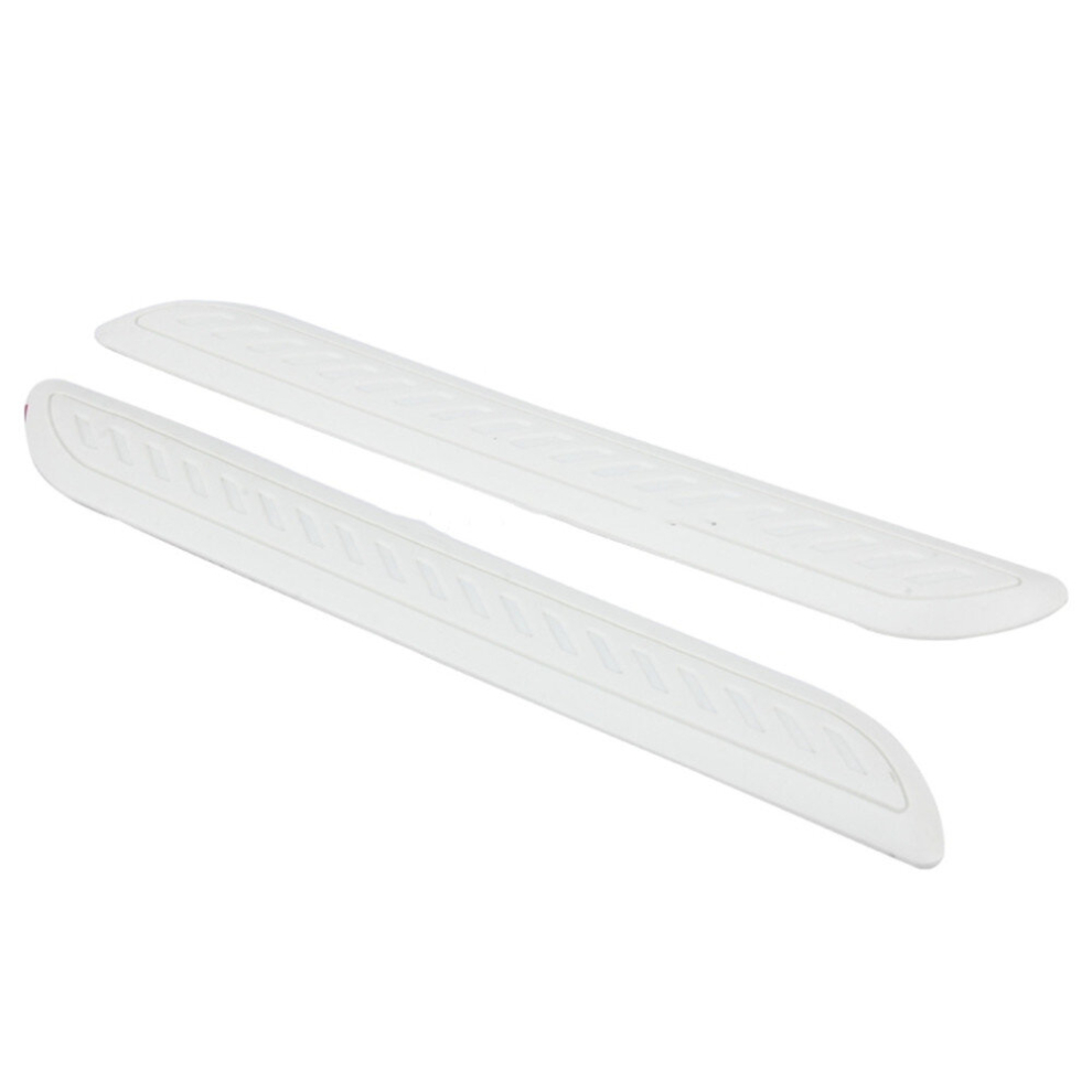 2 Set Universal Car Auto Rubber Body Bumper Guard Protector Strip Sticker(White) White 766262007354