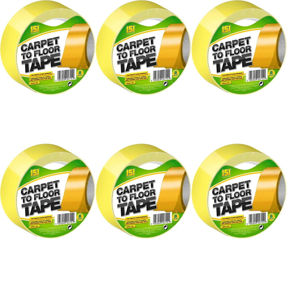 Carpet to Floor Tape for Floor Adhesive 10 Meters (Green One) (Pack of 6)