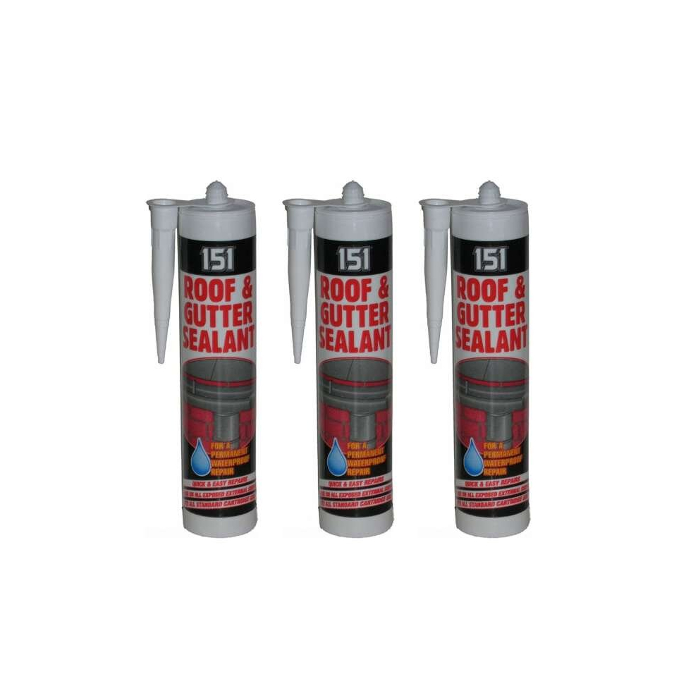 151 Roof & Gutter SEALANT, Black (Pack of 3)