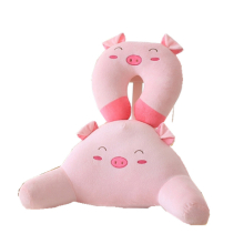 Cartoon U-shaped Pillow Travel Portable Neck Pillow Waist Pillow Set