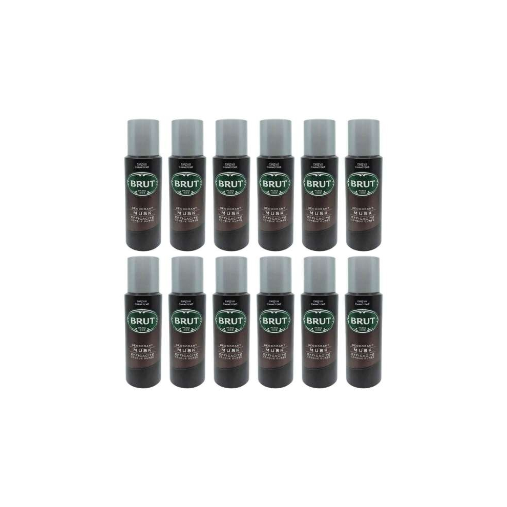 BRUT Deodorant, Musk 200 ml (Pack of 12)