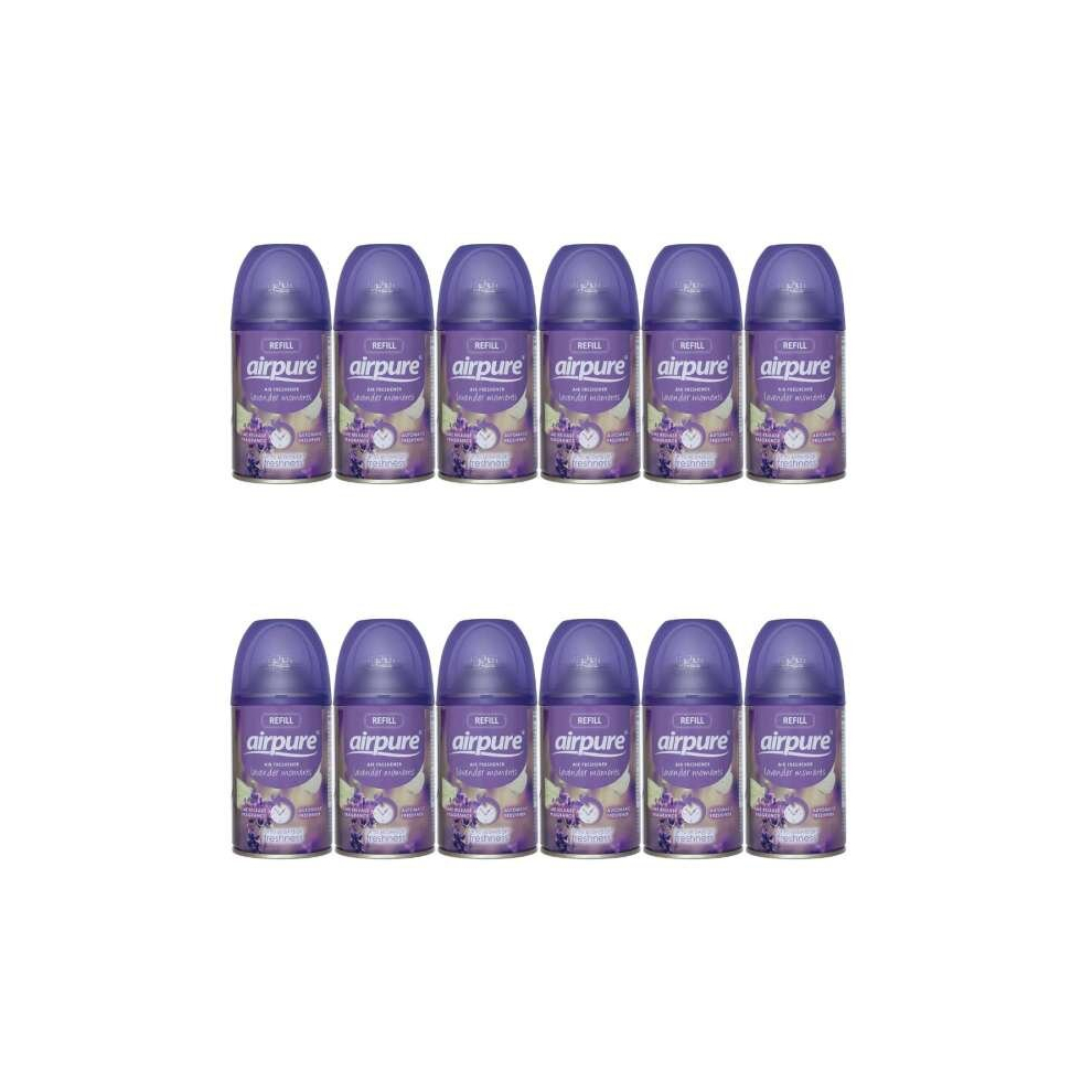 AIRPURE Air-O-Matic Air Freshener Refill, 250ml Lavender Moments (Pack of 12)