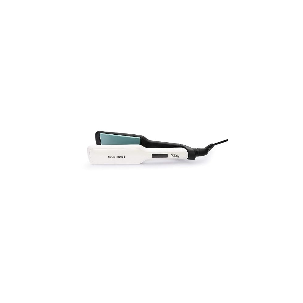 Remington Shine Therapy Wide Plate Ceramic Hair Straighteners for Longer Thicker Hair with Morrocan Argan Oil - S8550, White Pack of 1