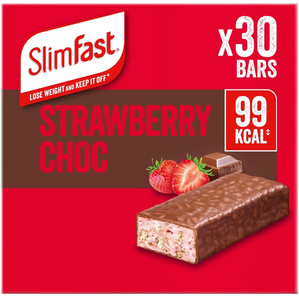 SlimFast Snack Bar,LowCalorieSnack, Strawberry Choc Flavour 30x25g