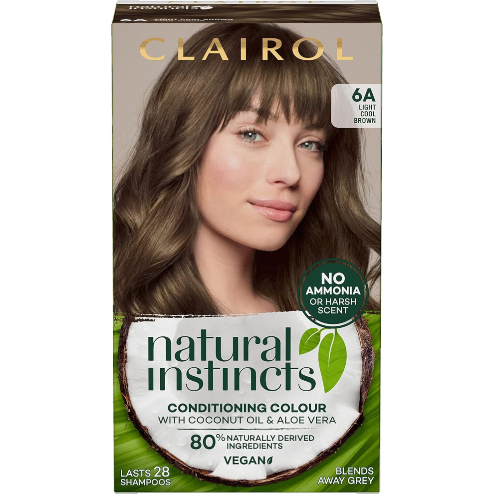 Clairol Natural Instincts Semi-Permanent Hair Dye, 6A Light Ash Brown