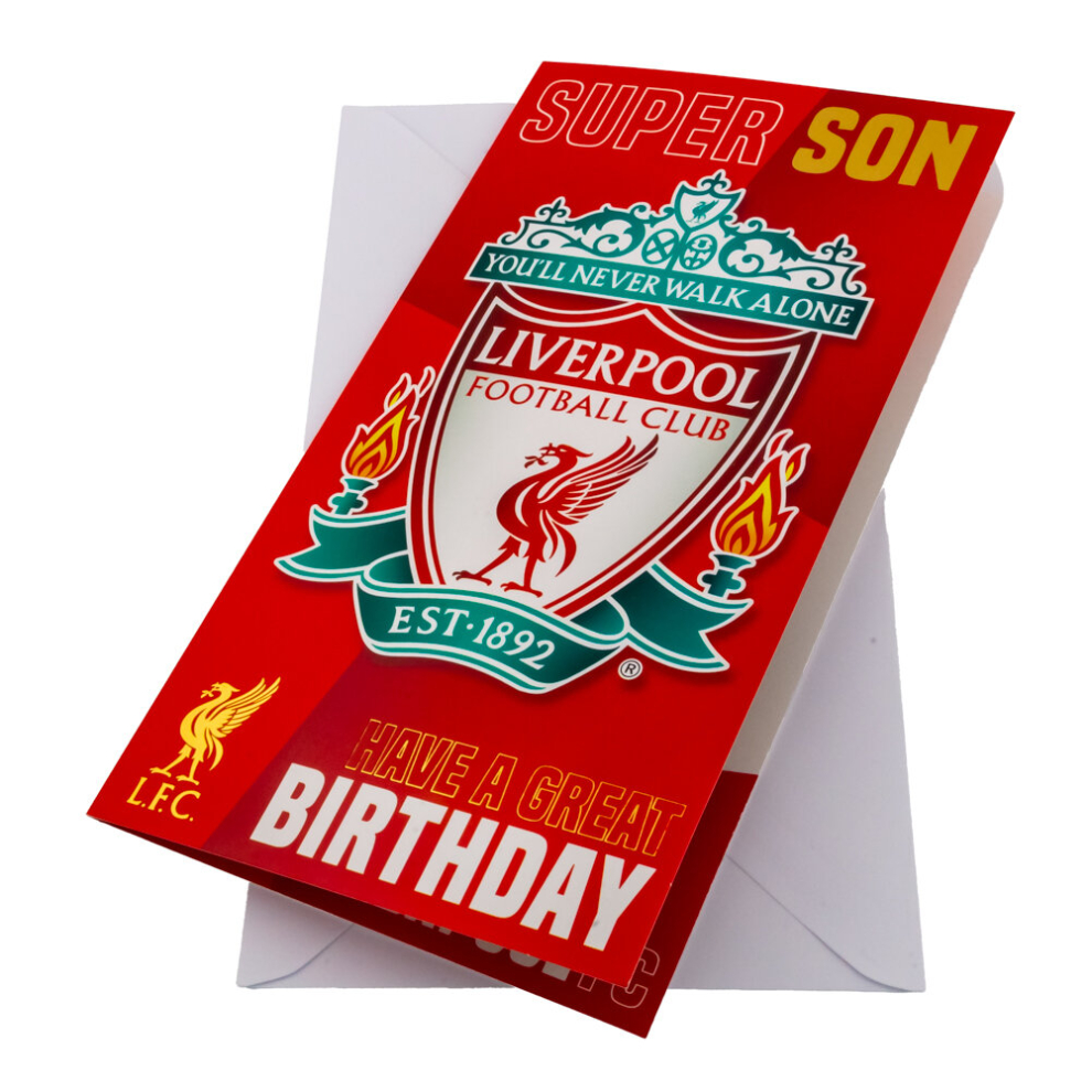 Liverpool Fc Birthday Card Super Son Red/White