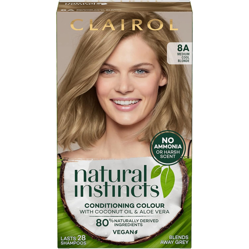 Clairol Natural Instincts Semi-Permanent Hair Dye,8A Medium Ash Blonde