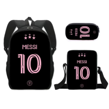 (style 9) Football school bag Miami International Messi three-piece backpack