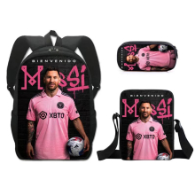(style 6) Football school bag Miami International Messi three-piece backpack