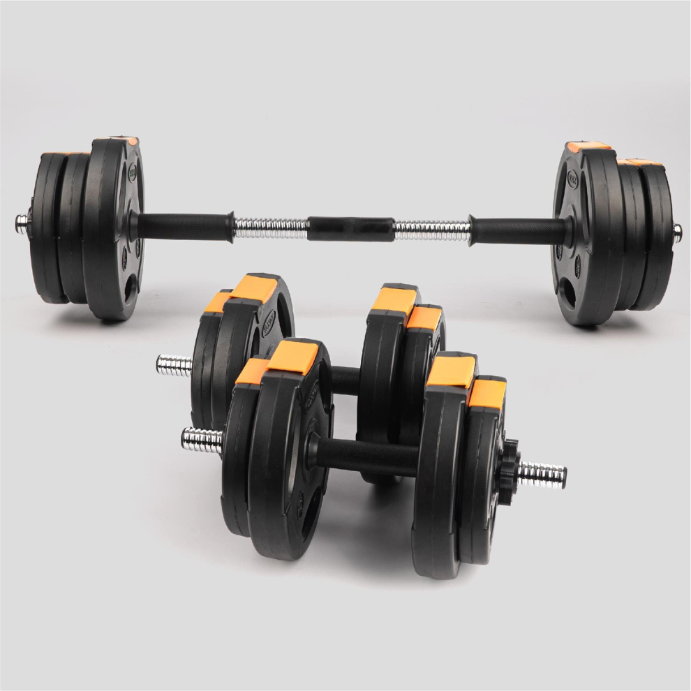 Phoenix Fitness Dumbbells Weight Set - Adjustable 2-In-1 Barbell Set For Exercise, Muscle And Strength Training - Weight: Up To 15Kg