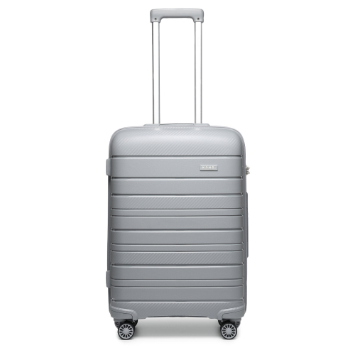 (Grey, 20 inch) 1, 2 Or 4 Piece Hard Shell PP Suitcase With TSA Lock 1