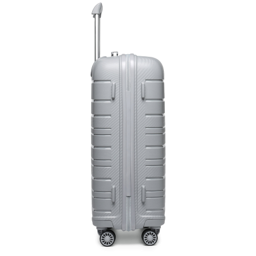 (Grey, 24 inch) 1, 2 Or 4 Piece Hard Shell PP Suitcase With TSA Lock 2