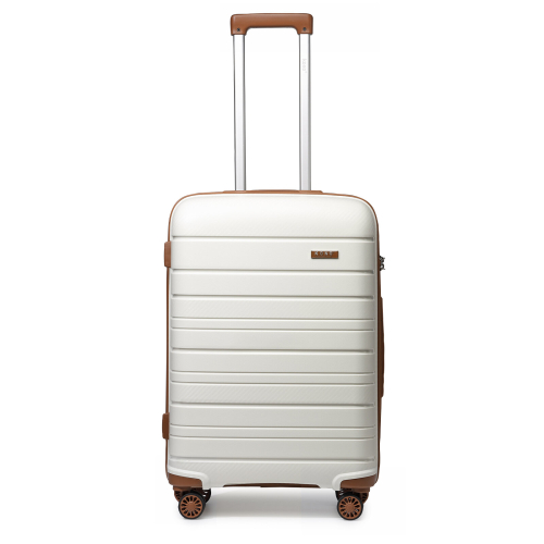 (Cream, 20 inch) 1, 2 Or 4 Piece Hard Shell PP Suitcase With TSA Lock 1