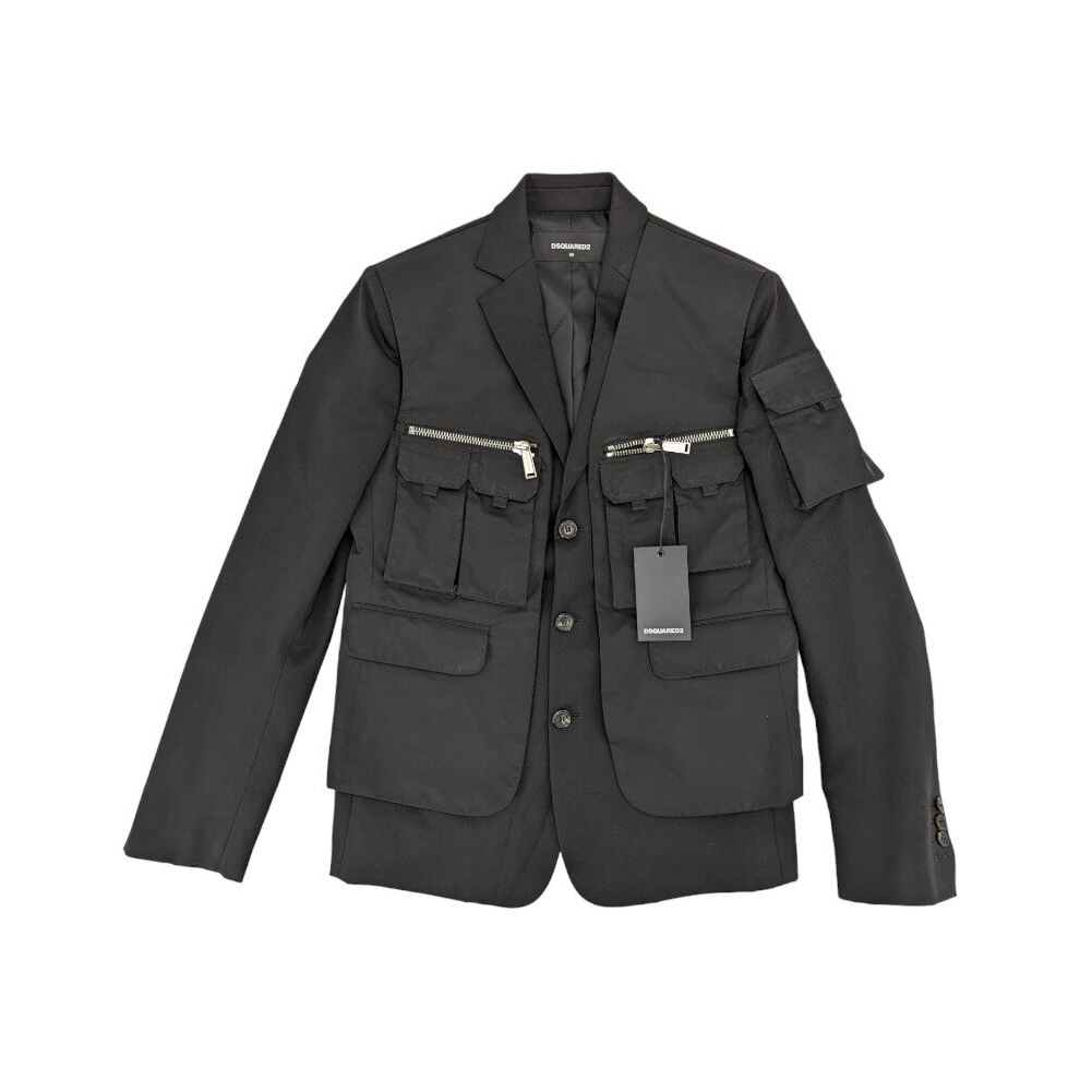(EU 44) DSQUARED2 S74FZ0034 Mens Waistcoat Jacket Black