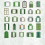 (Green) 50Pcs/Pack Door & Window Series Collage Stickers 1