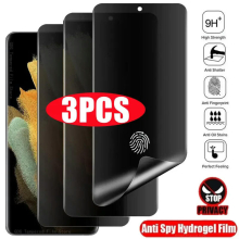 (For Samsung S22Ultra, Anti-spy Hydrogel) 3Pcs Anti Spy Hydrogel Film for Samsung Galaxy S21 S20 S22 S23 Ultra Note 20 10 9 8 S10 S9 S8 Plus S10E Privacy Screen Protector