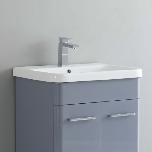 600mm Inset Bathroom Basin with Overflow Ceramic Mid-Edge Wash Basin 2