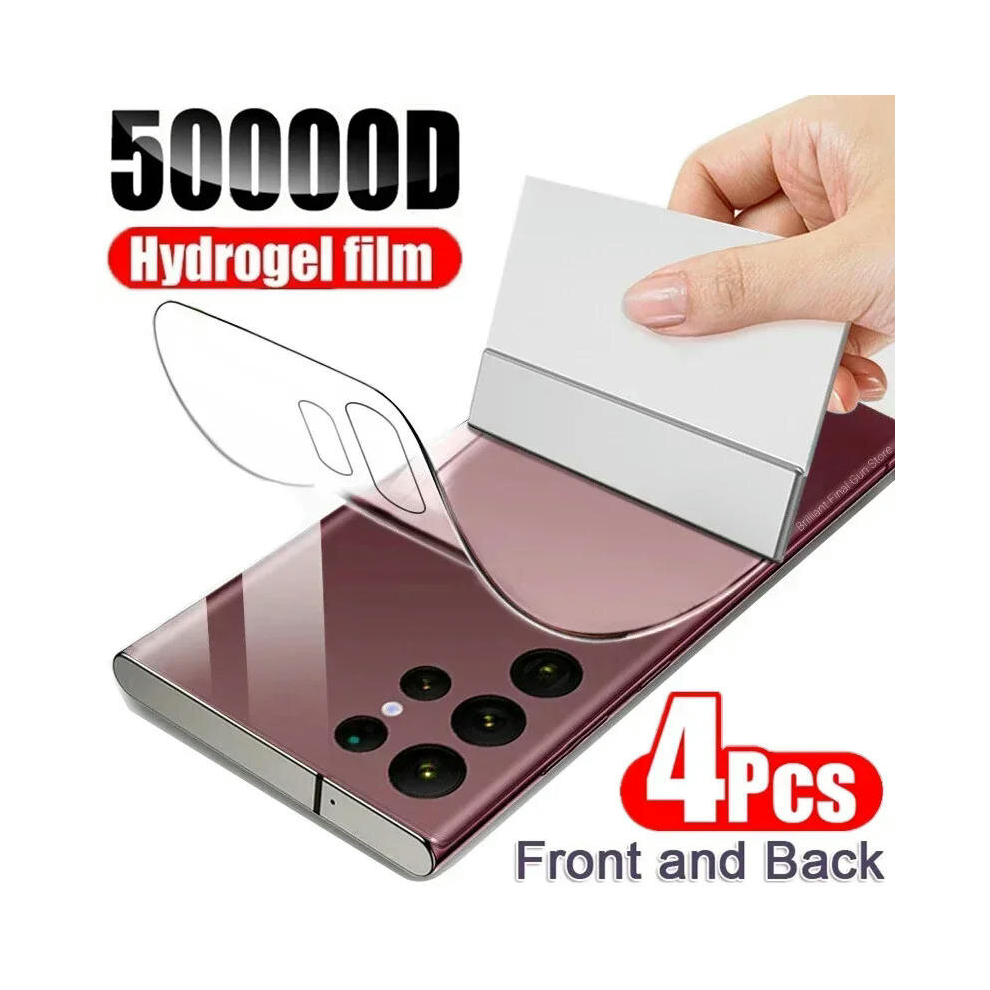 (For Samsung S20 Plus, 4Pcs Back Film) 4PCS Hydrogel Film for Samsung S22 S21 S23 Ultra S24 S9 Plus S20 FE Screen Protector for Galaxy Note 20Ultra Back Film Not-Glass