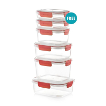 (10, Red) Food Plastic Storage Container Airtight Seal Clip Lock Lid Dishwasher Safe