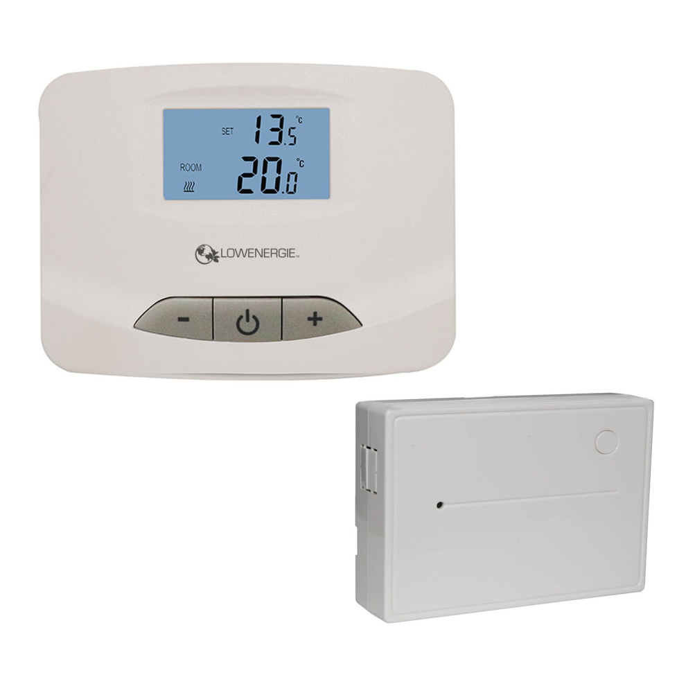 Lowenergie Digital Wireless Programmable Room Thermostat RF Stat 7 day Heating Timer Energy Saving