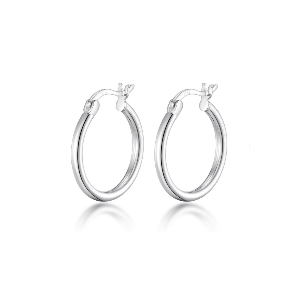 Sterling silver hoop earrings are versatile and durable