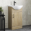 Bathroom Vanity Unit Basin Sink Single Tap Hole Freestanding 450mm Oak Effect 1