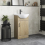 Bathroom Vanity Unit Basin Sink Single Tap Hole Freestanding 450mm Oak Effect 2