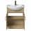 Bathroom Vanity Unit Basin Sink Single Tap Hole Freestanding 650mm Oak Effect 5