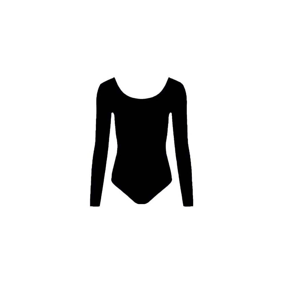 (Black, 9-10 Years) Girls Childrens Microfiber Bodysuit Leotards