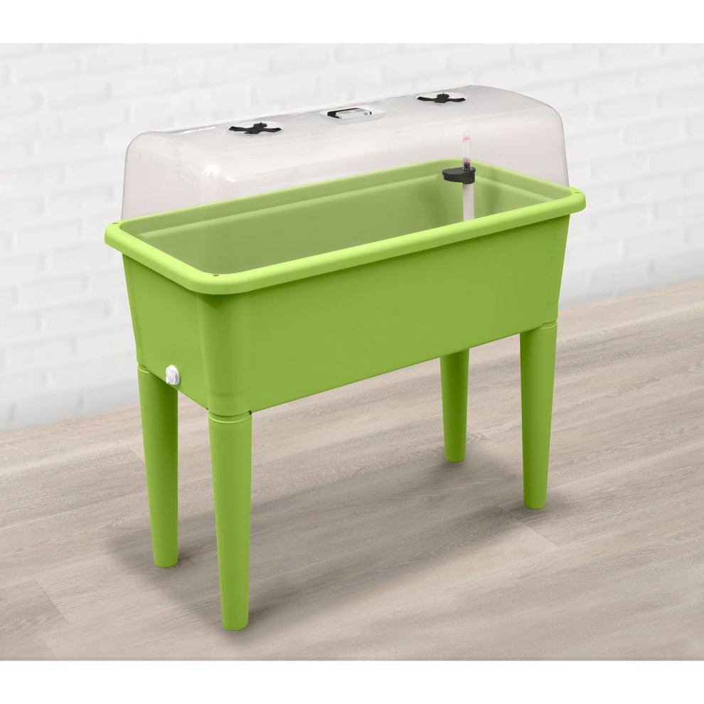 (Lime Green) Raised Bed Grow Table- With Grow Lid & Self Watering System