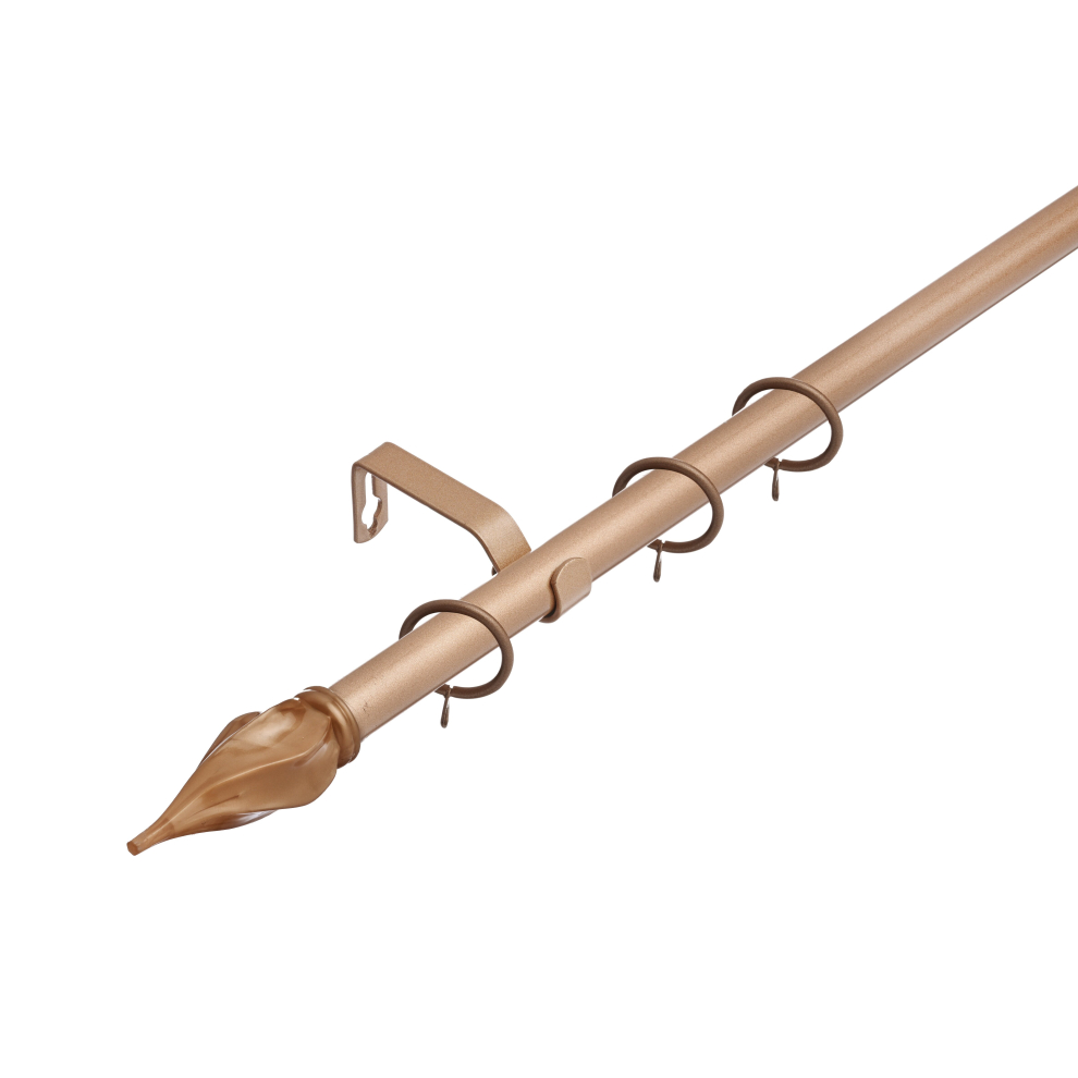 (210 - 360 cm, Bronze (Spiral)) 16-19 mm Extendable Metal Curtain Pole Rods Voile Easy Fitting