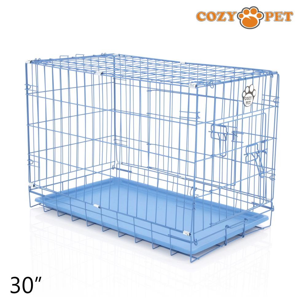 Cozy Pet Dog Cage 30" By Puppy Crate Pen Metal Cage Dcp30bl Blue