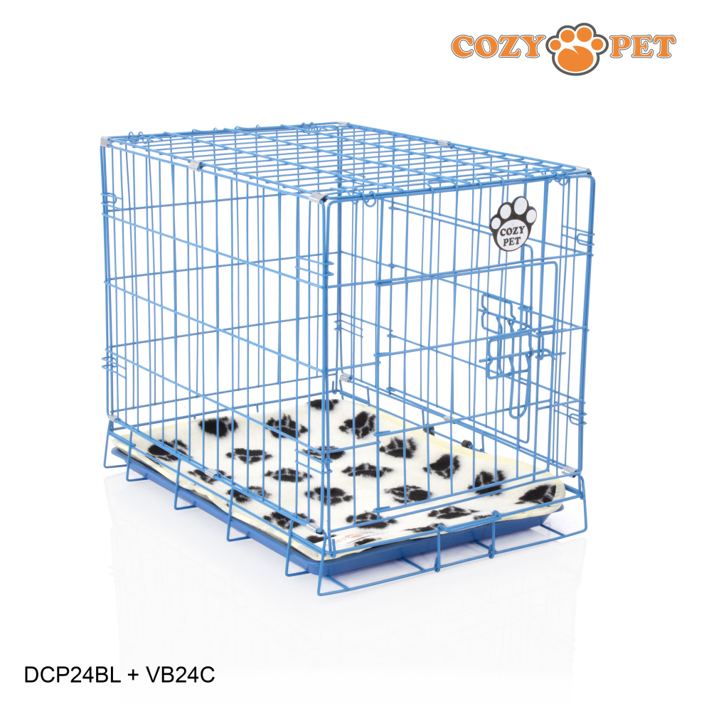 Dog Cage 24" by Cozy Pet Puppy Crate Pen Metal Cage Blue DCP24BL + VB20C