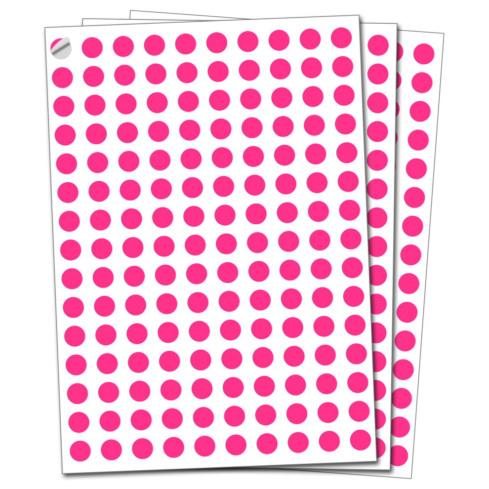 (Pink) 10mm Coloured Round Dot Stickers Sticky Labels Sticker with colours Choice for DIY GIFT 150 Dot Sticker