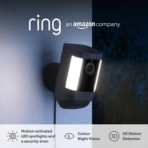 Ring Ring Spotlight Cam Pro Full HD 1080p WiFi Security Camera Plug-in Black 1