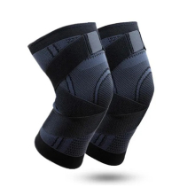 (Black, L) Sports Knee Pads Silicone Anti-collision