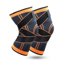 (Orange, M) Sports Knee Pads Silicone Anti-collision