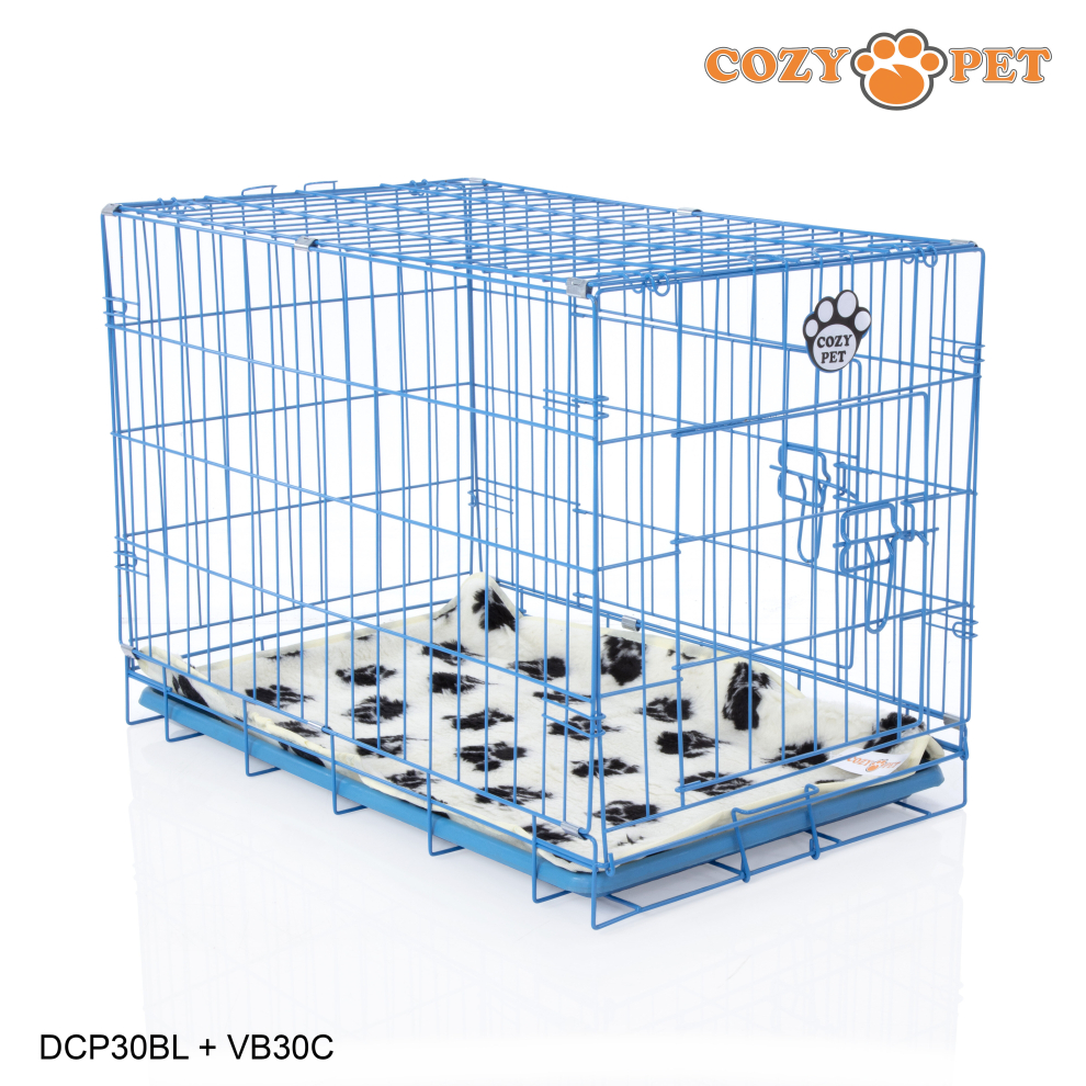 Dog Cage 30'' Blue by Cozy Pet Puppy Crate Pen Inc Vet Bed DCP30BL + VB30C