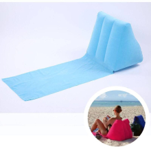(LightBlue) Chill Wedge Camping Inflatable Beach Chair Festival Lounger Pillow Seat Cushion