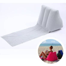 (Gray) Chill Wedge Camping Inflatable Beach Chair Festival Lounger Pillow Seat Cushion